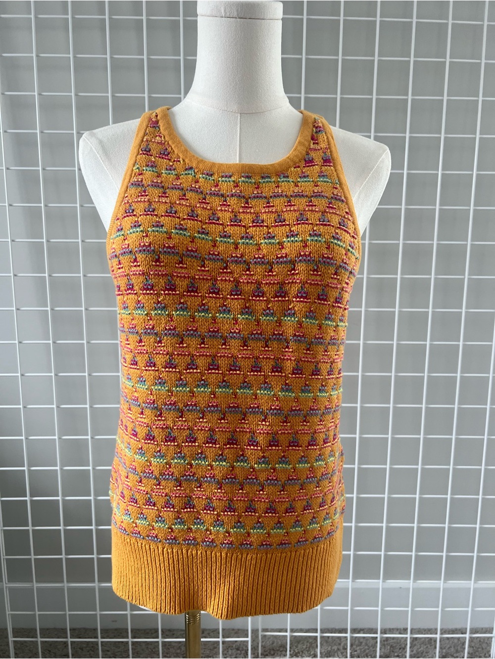 Sundance Multicolor Striped Knit Tank in Mustard Size S